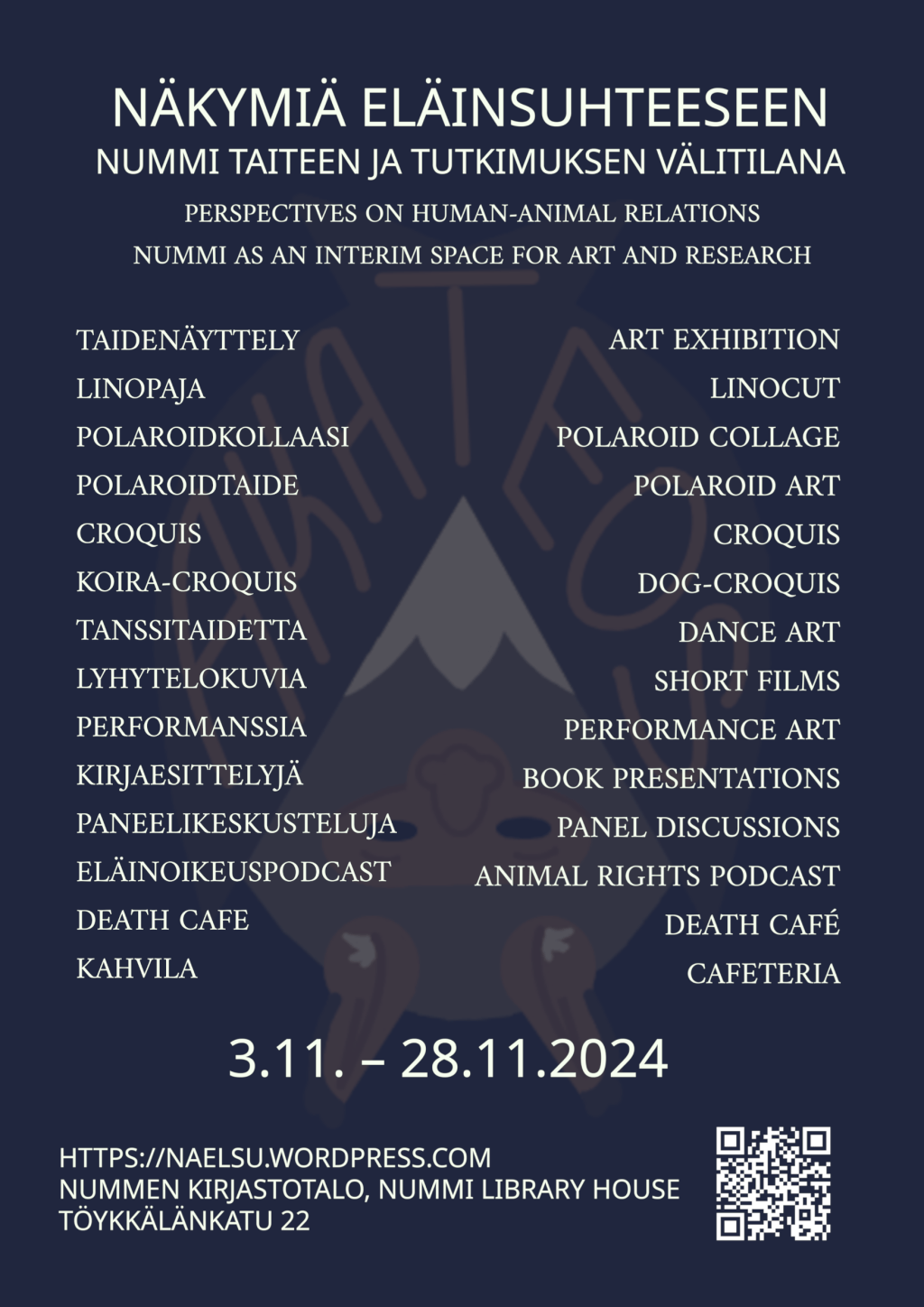 Näkymiä eläinsuhteeseen 3.11.-28.11.2024